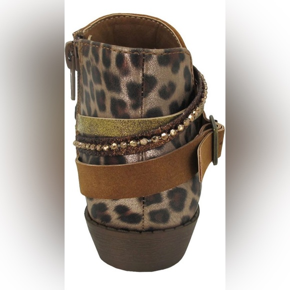 Jellypop lil' buddy boots tan multi-color leopard - toddler 6 - Picture 3 of 5